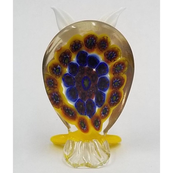 Vintage Millefiori Glass Hoot Owl Figure - Picture 3 of 6